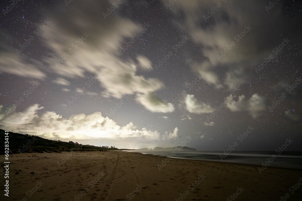 watching the stars on the beach in australia