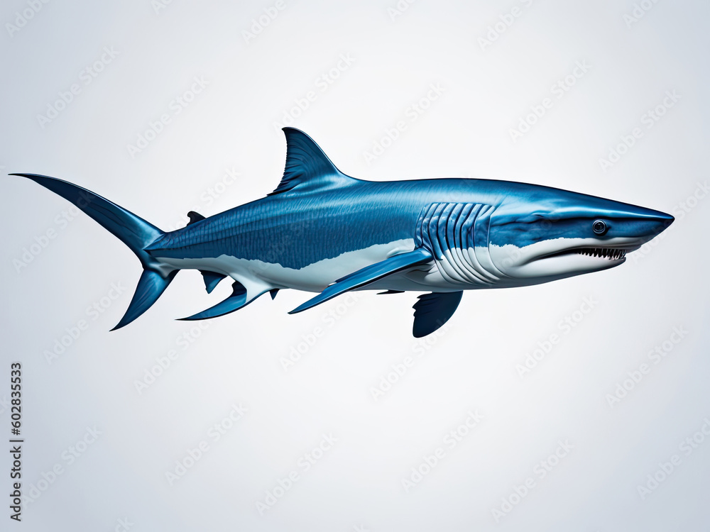 Obraz premium shark isolated on white, Generative Ai