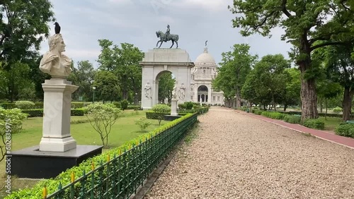 A view of path of Victoria Memorial, the marble structure dedicated to queen Victoria in Kolkata photo