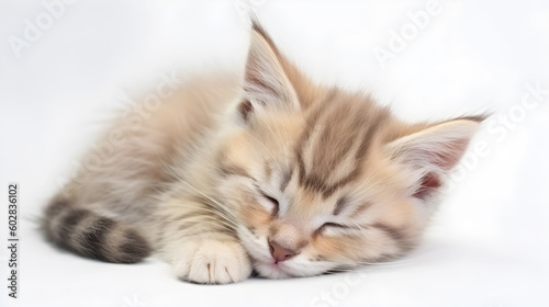 cute kitten sleeping on sofa created with Generative AI