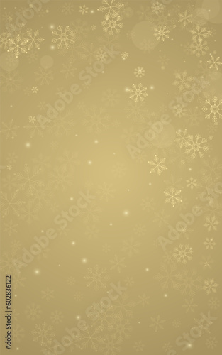 Golden Snowfall Vector Golden Background.