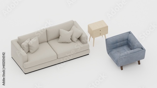 modern living room with sofa