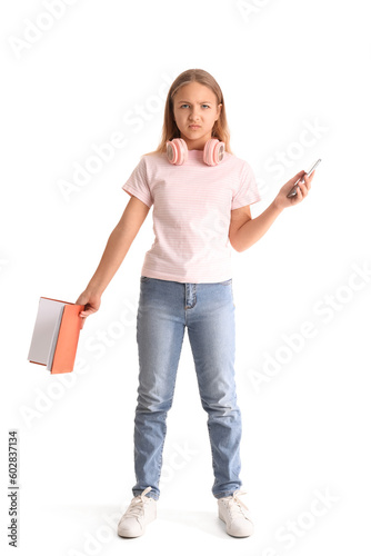 Displeased little girl with...