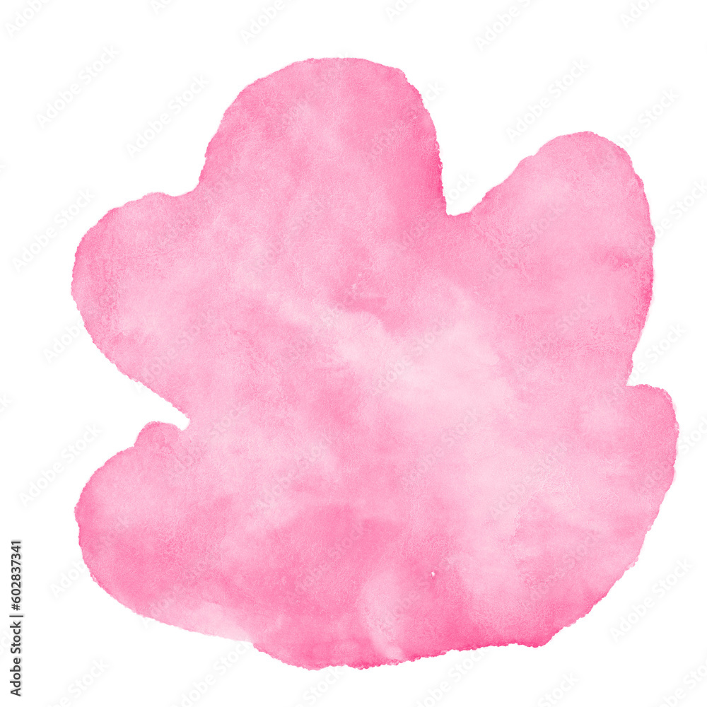 Bright Pink Watercolor Abstract Shapes