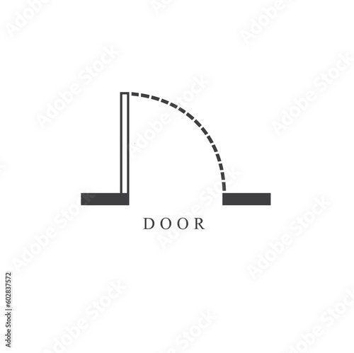 illustration of door, door icon, vector art. 