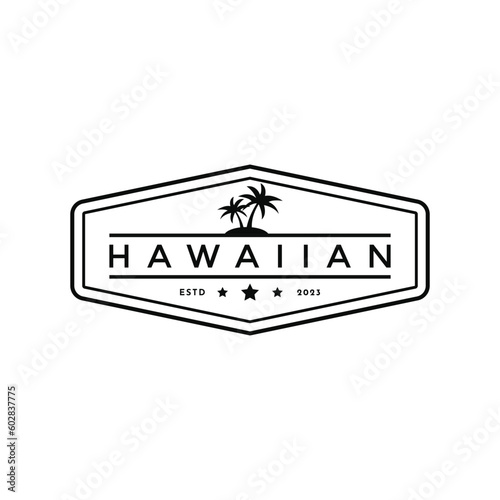vintage retro hawaiian logo design idea