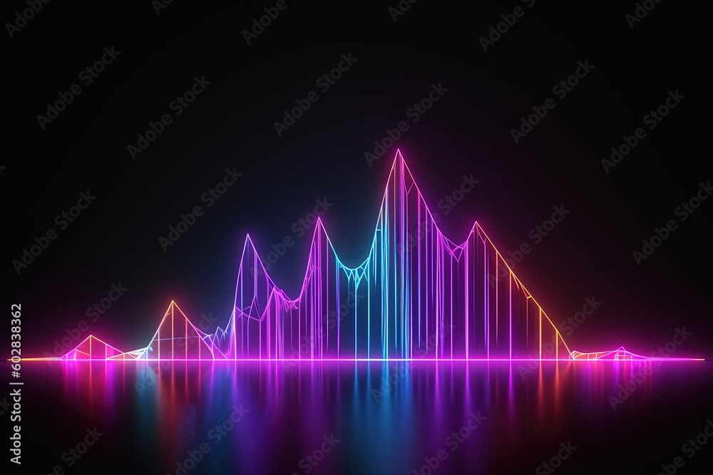 abstract futuristic background with pink blue glowing neon moving high speed wave lines and bokeh lights. Data transfer concept Fantastic wallpaper, Ai Generative