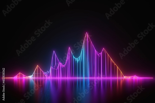 abstract futuristic background with pink blue glowing neon moving high speed wave lines and bokeh lights. Data transfer concept Fantastic wallpaper, Ai Generative