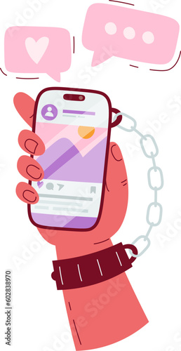 Smartphone Addiction Illustration