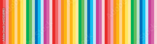 Colorful rainbow long banner background design. Abstract multi colors wallpaper.