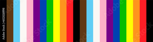 Rainbow colorful stripped long banner background design. LBGT people pride symbol. 