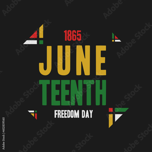 juneteenth african american greeting on black background suitable for juneteenth campaign on june 19