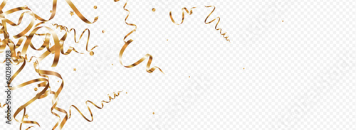 Yellow Streamer Falling Vector Panoramic