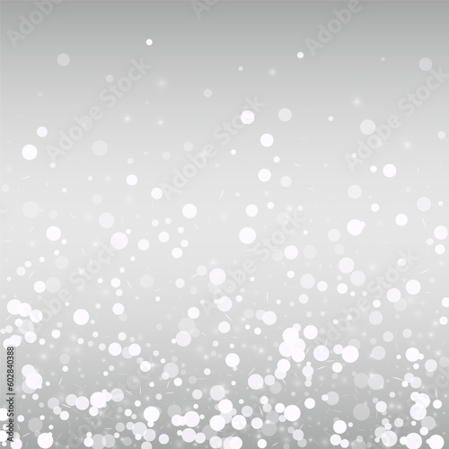 Gray Snow Vector Silver Background. Falling