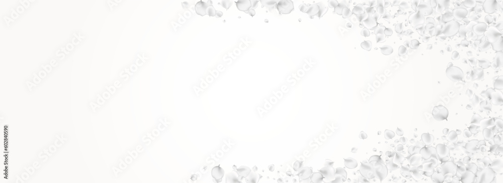 Obraz premium Snowy Petal Vector Light Panoramic Background.