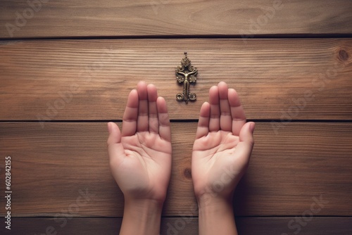 Fotografija 3d hands of believer praying with faith
