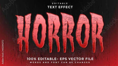 3d Minimal Word Horror Editable Text Effect Design Template, Effect Saved In Graphic Style