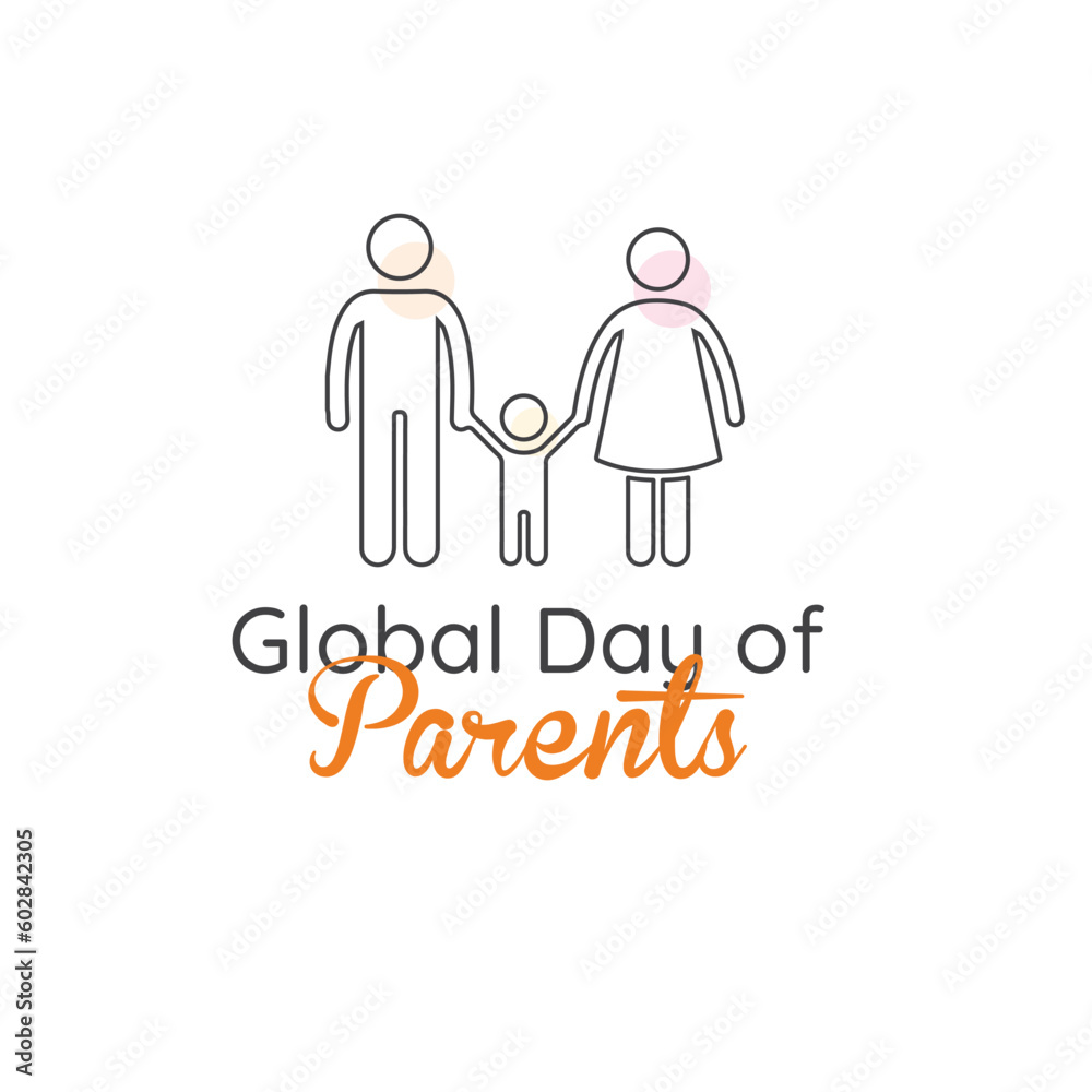 A drawing of a family with the words global day of parents A drawing of a family with the words global day of parents