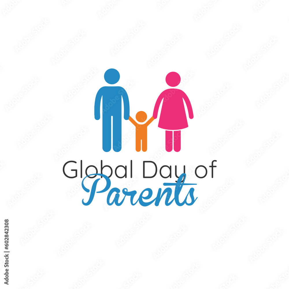 A drawing of a family with the words global day of parents