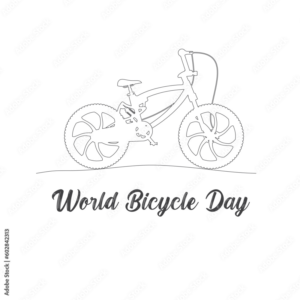 A round sign that says world bicycle day.