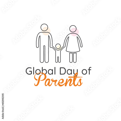 A drawing of a family with the words global day of parents