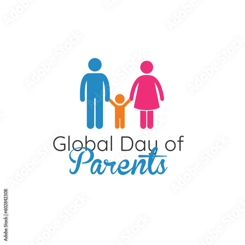 A drawing of a family with the words global day of parents