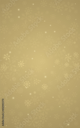Silver Snow Vector Golden Background. Holiday