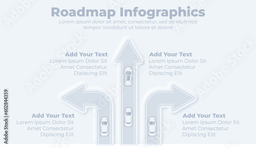 Roadmap infographic neumorphic business presentation slide template