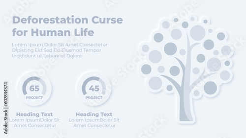 Tree infographic neumorphic presentation slide template