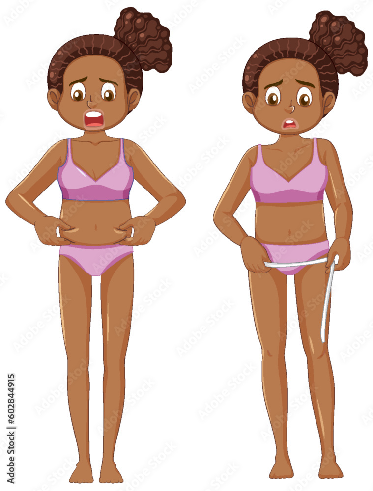African American Teen Girl Concerned About Wide Hips African American Teen Girl Concerned About Wide Hips