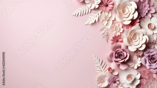 AI art paper flower frame 　紙で作った花のフレーム