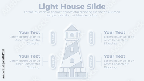Neumorphic lighthouse infographic presentation template