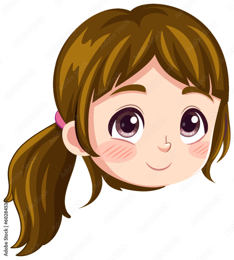 Adorable Girl Face on White Background Adorable Girl Face on White Background