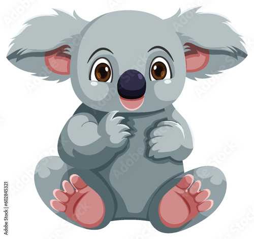 Cute koala cartoon character isolated