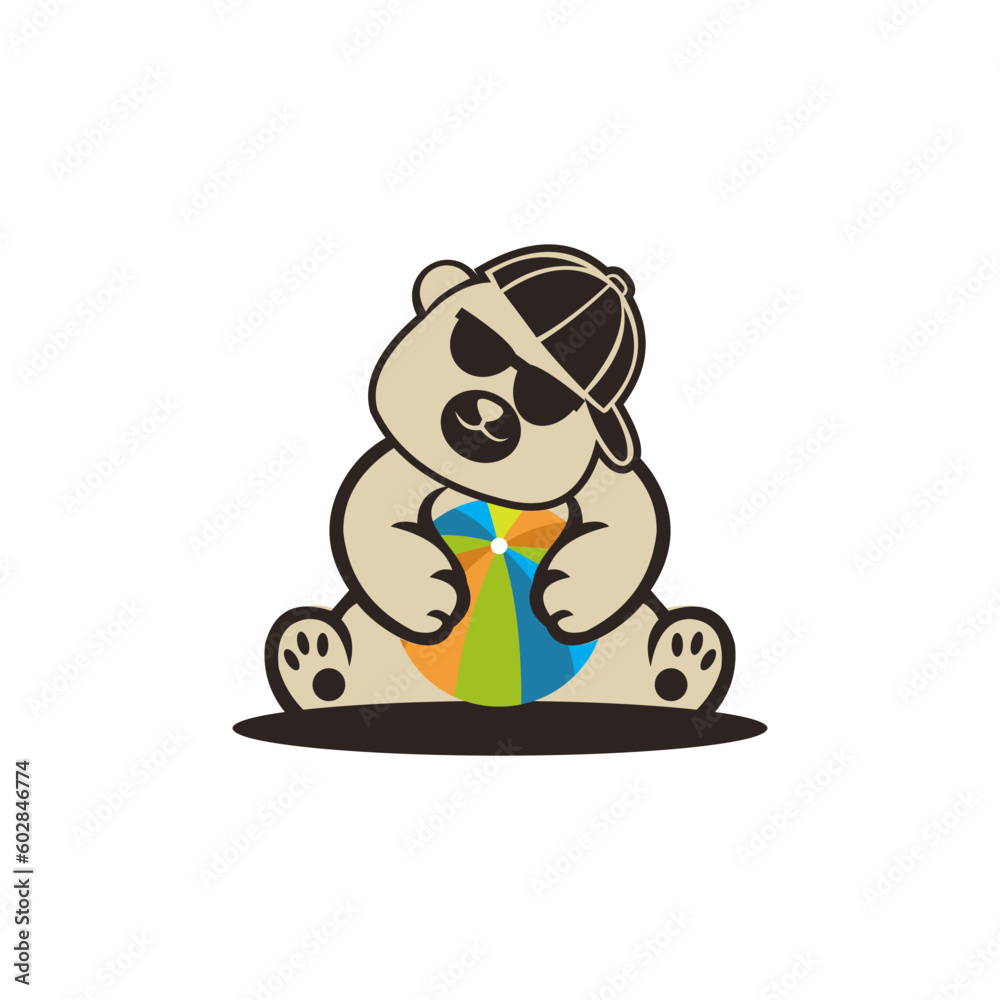 Fototapeta premium fun bear kids doodle
