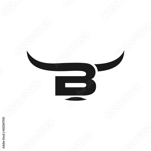 Letter B and a simple bull concept for a  design logo