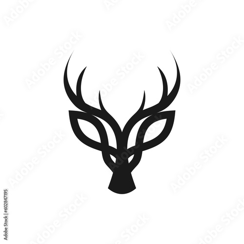 decorative antler head sharp line art