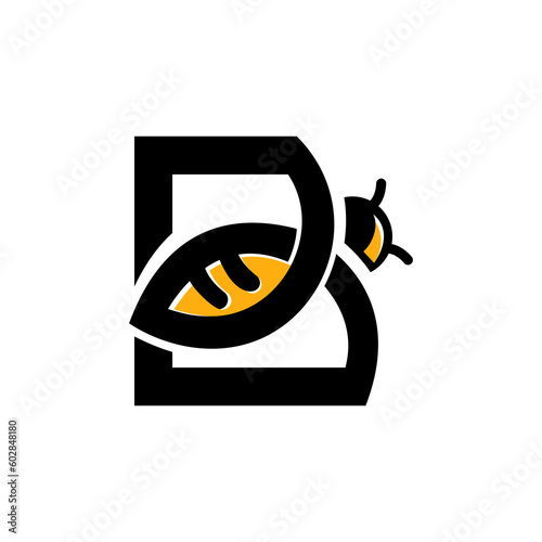 Modern abstract and fun bee honey wasp vector illustration. Animal logo template