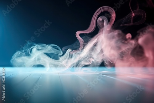 Smoke on a black background. Abstract smoke background. Colorful smoke background  generative Ai