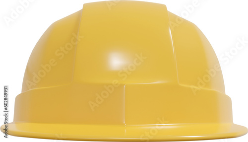 3D Render Yellow Safety Helmet