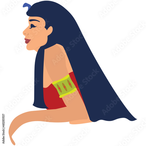 Egyptian Isis woman. The Egyptian goddess Isis.  Ancient god. 
