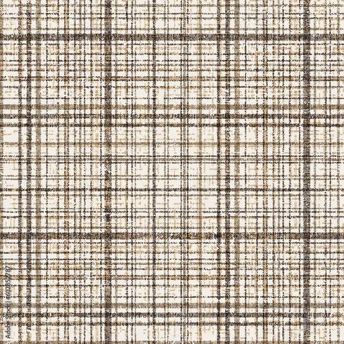 Seamless brown theme and cream farmhouse style checks texture. Woven linen cloth pattern background.textile check texture background pattern. spring summer colours check texture.