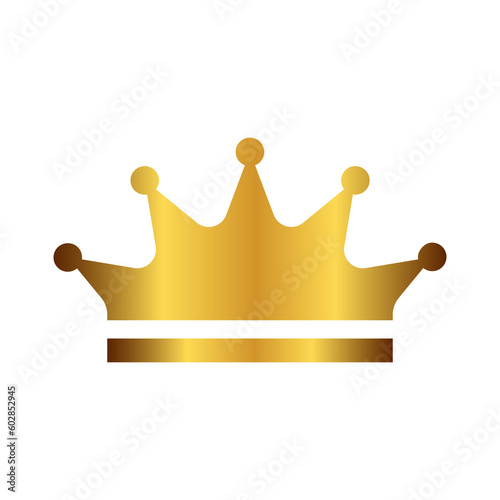 Golden Crown Trasparent Icon With Golden Color for king crown isolated on white background