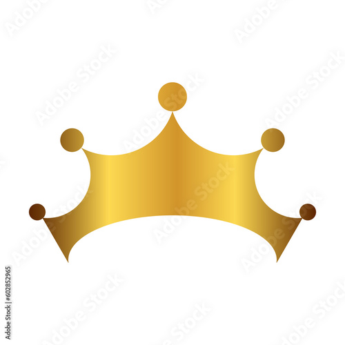 Golden Crown Trasparent Icon With Golden Color for king crown isolated on white background