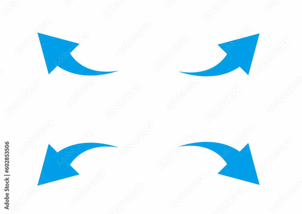 Fototapeta premium 青の外側に向かう矢印