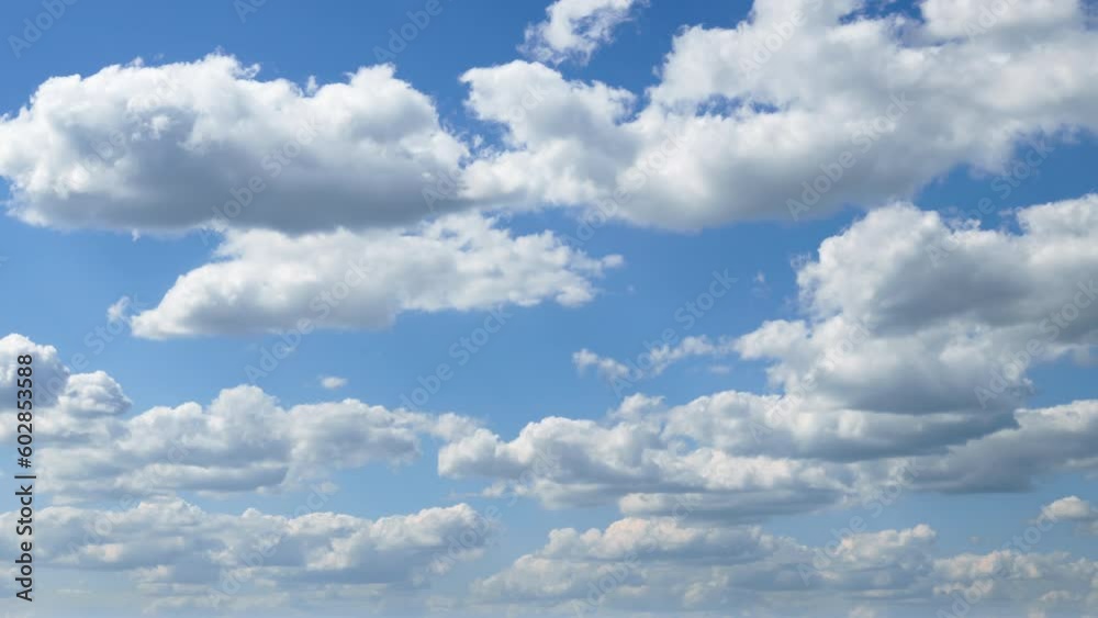 timelapse of beautiful blue sky with cumulus clouds for abstract background
