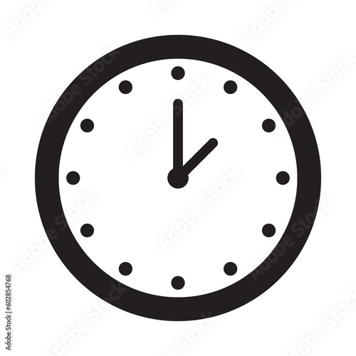 clock face icon black and white transparent background