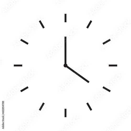 clock face icon black and white transparent background photo