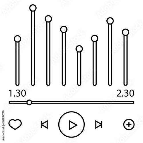 Music Player vecor icon. Audio Control Buttons illustration sign ur symbol.