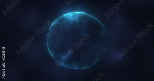 Abstract energy sphere round glowing magical digital futuristic space background